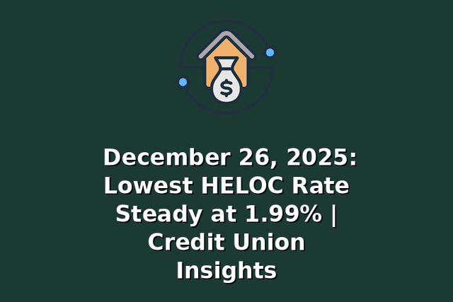 December 26, 2025: Lowest HELOC Rate Steady at 1.99% | Credit Union Insights
