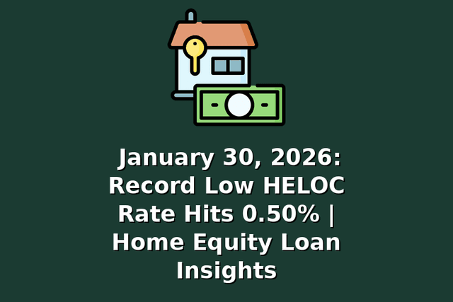 January 30, 2026: Record Low HELOC Rate Hits 0.50% | Home Equity Loan Insights