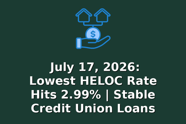 July 17, 2026: Lowest HELOC Rate Hits 2.99% | Stable Credit Union Loans