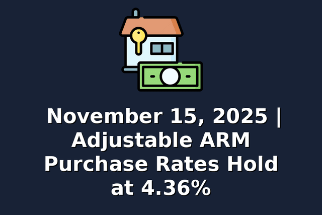 November 15, 2025 | Adjustable ARM Purchase Rates Hold at 4.36%