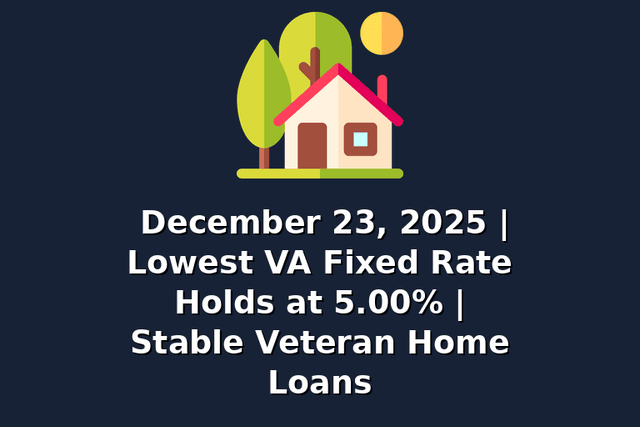 December 23, 2025 | Lowest VA Fixed Rate Holds at 5.00% | Stable Veteran Home Loans