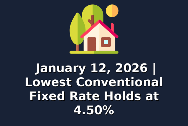 January 12, 2026 | Lowest Conventional Fixed Rate Holds at 4.50%