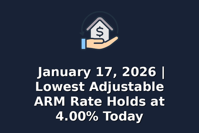 January 17, 2026 | Lowest Adjustable ARM Rate Holds at 4.00% Today