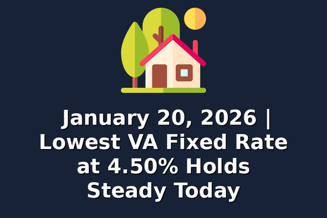 January 20, 2026 | Lowest VA Fixed Rate at 4.50% Holds Steady Today