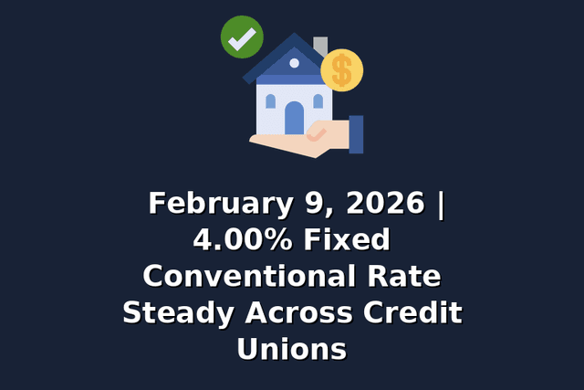 February 9, 2026 | 4.00% Fixed Conventional Rate Steady Across Credit Unions