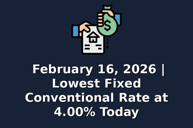February 16, 2026 | Lowest Fixed Conventional Rate at 4.00% Today