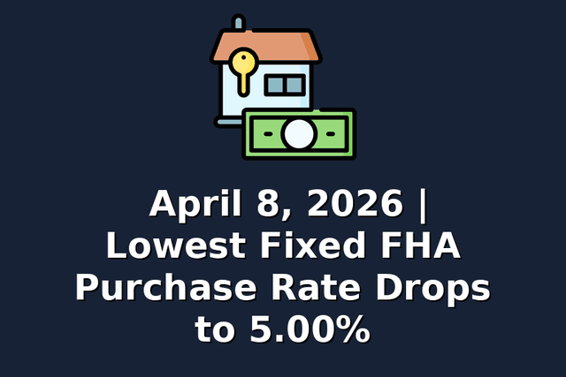 April 8, 2026 | Lowest Fixed FHA Purchase Rate Drops to 5.00%