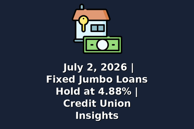 July 2, 2026 | Fixed Jumbo Loans Hold at 4.88% | Credit Union Insights