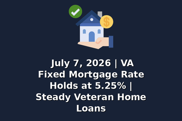 July 7, 2026 | VA Fixed Mortgage Rate Holds at 5.25% | Steady Veteran Home Loans