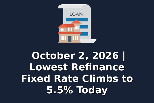 October 2, 2026 | Lowest Refinance Fixed Rate Climbs to 5.5% Today