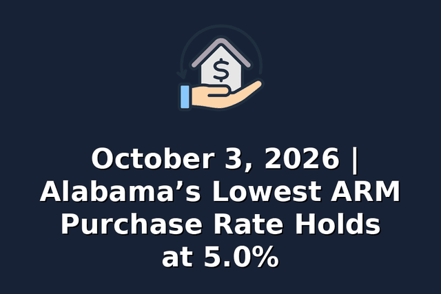 October 3, 2026 | Alabama’s Lowest ARM Purchase Rate Holds at 5.0%