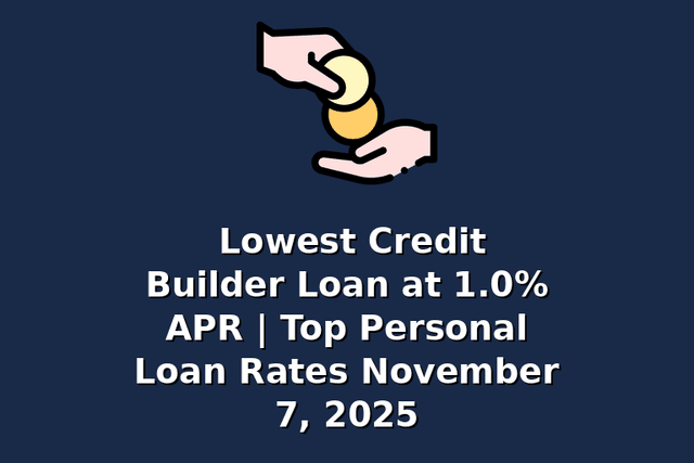 Lowest Credit Builder Loan at 1.0% APR | Top Personal Loan Rates November 7, 2025
