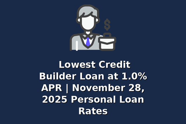 Lowest Credit Builder Loan at 1.0% APR | November 28, 2025 Personal Loan Rates