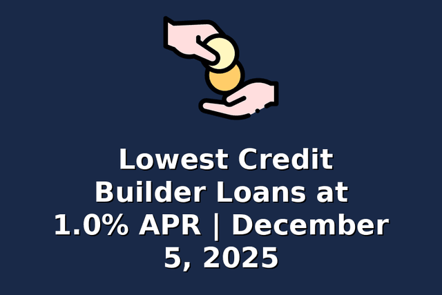 Lowest Credit Builder Loans at 1.0% APR | December 5, 2025