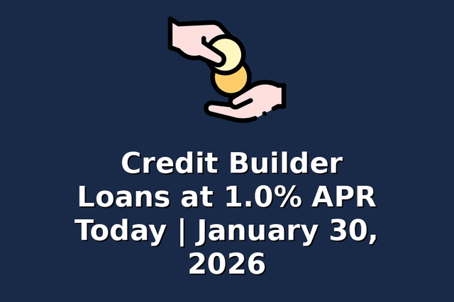 Credit Builder Loans at 1.0% APR Today | January 30, 2026