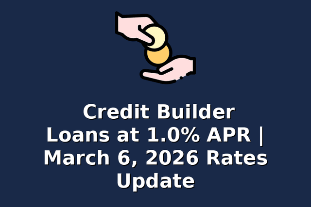 Credit Builder Loans at 1.0% APR | March 6, 2026 Rates Update