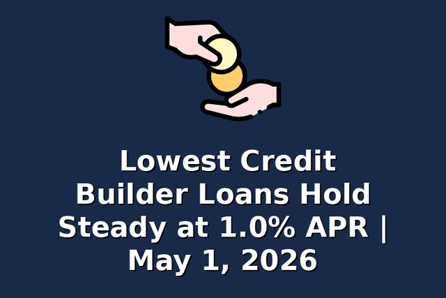 Lowest Credit Builder Loans Hold Steady at 1.0% APR | May 1, 2026
