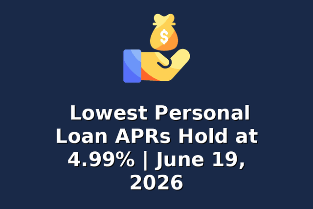 Lowest Personal Loan APRs Hold at 4.99% | June 19, 2026
