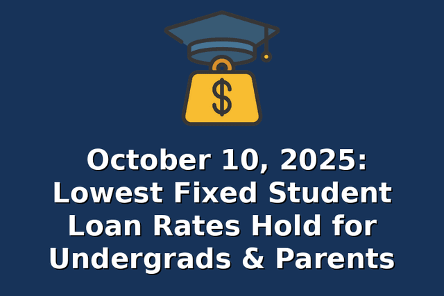 October 10, 2025: Lowest Fixed Student Loan Rates Hold for Undergrads & Parents