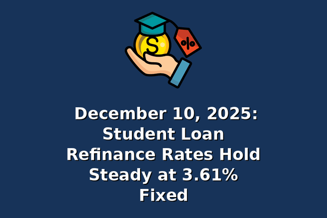 December 10, 2025: Student Loan Refinance Rates Hold Steady at 3.61% Fixed