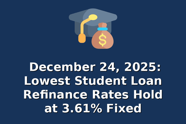 December 24, 2025: Lowest Student Loan Refinance Rates Hold at 3.61% Fixed