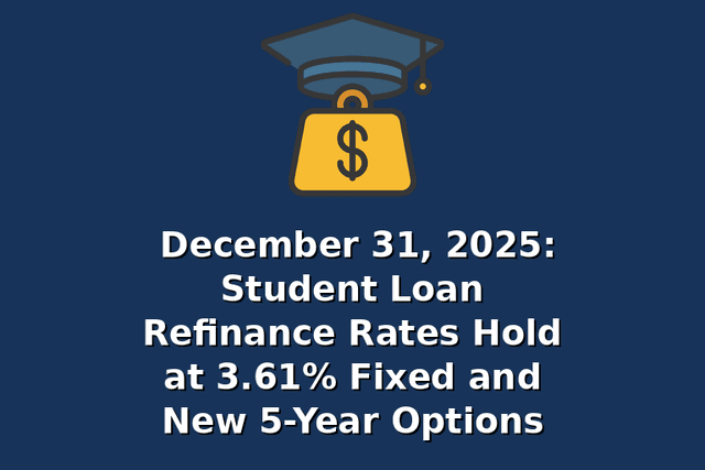 December 31, 2025: Student Loan Refinance Rates Hold at 3.61% Fixed and New 5-Year Options