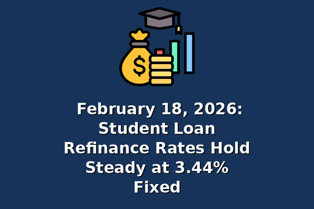 February 18, 2026: Student Loan Refinance Rates Hold Steady at 3.44% Fixed