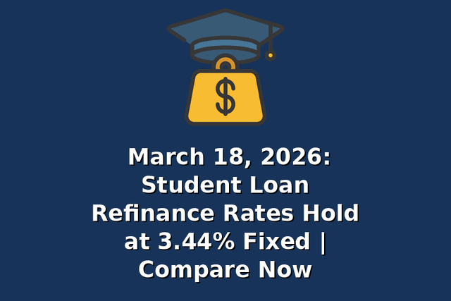 March 18, 2026: Student Loan Refinance Rates Hold at 3.44% Fixed | Compare Now