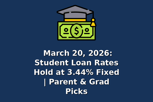March 20, 2026: Student Loan Rates Hold at 3.44% Fixed | Parent & Grad Picks