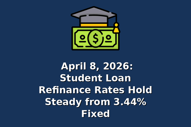 April 8, 2026: Student Loan Refinance Rates Hold Steady from 3.44% Fixed
