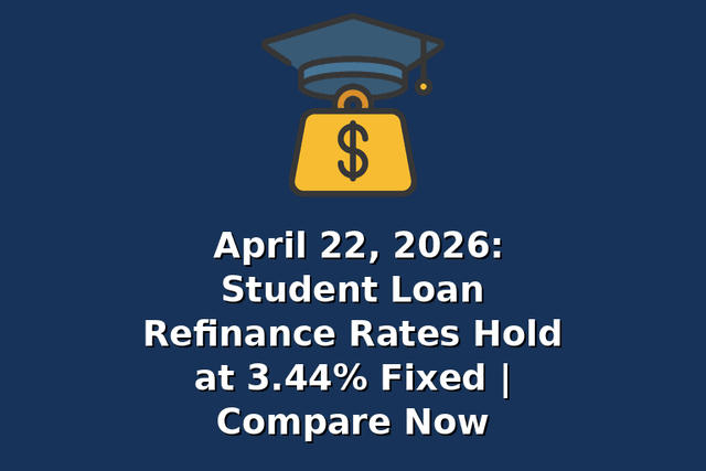 April 22, 2026: Student Loan Refinance Rates Hold at 3.44% Fixed | Compare Now