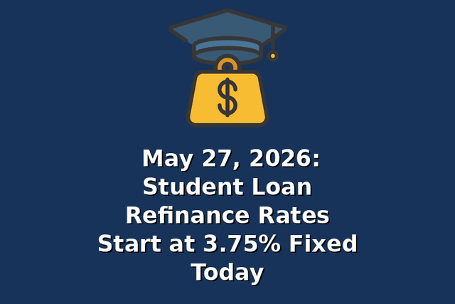 May 27, 2026: Student Loan Refinance Rates Start at 3.75% Fixed Today