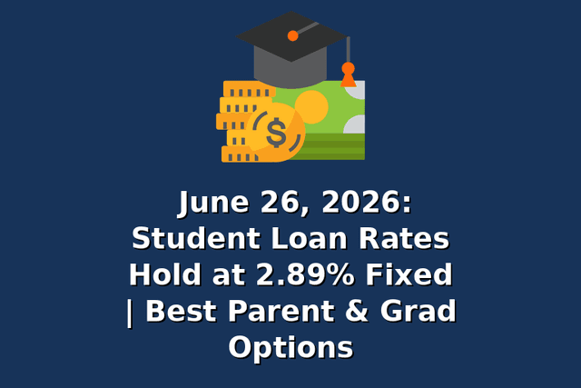June 26, 2026: Student Loan Rates Hold at 2.89% Fixed | Best Parent & Grad Options