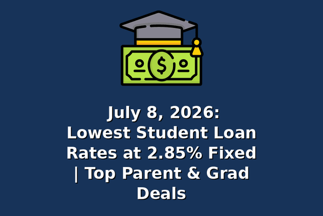 July 8, 2026: Lowest Student Loan Rates at 2.85% Fixed | Top Parent & Grad Deals