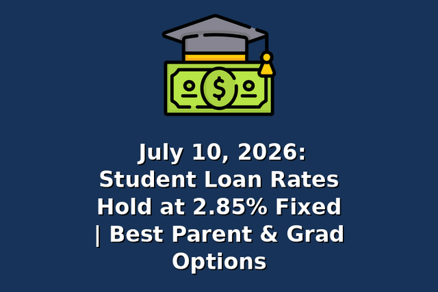 July 10, 2026: Student Loan Rates Hold at 2.85% Fixed | Best Parent & Grad Options