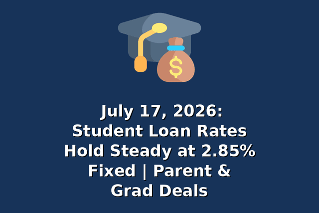 July 17, 2026: Student Loan Rates Hold Steady at 2.85% Fixed | Parent & Grad Deals