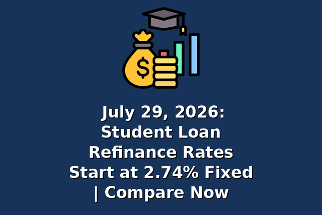July 29, 2026: Student Loan Refinance Rates Start at 2.74% Fixed | Compare Now