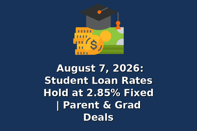August 7, 2026: Student Loan Rates Hold at 2.85% Fixed | Parent & Grad Deals
