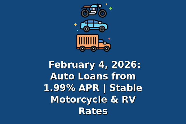 February 4, 2026: Auto Loans from 1.99% APR | Stable Motorcycle & RV Rates